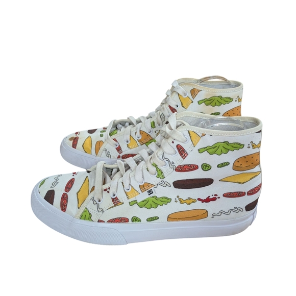 DC Other - Bob's Burgers x DC Shoes Manual Hi Top Sneakers Hamburger Toppings Size 10.5